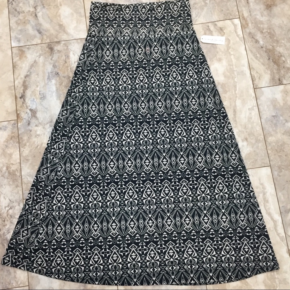 French Laundry Tribal Boho Print Maxi Skirt